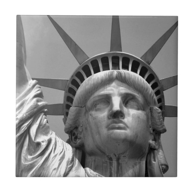 Svartvit Frihetsgudinnan New York Kakelplatta (Framsidan)