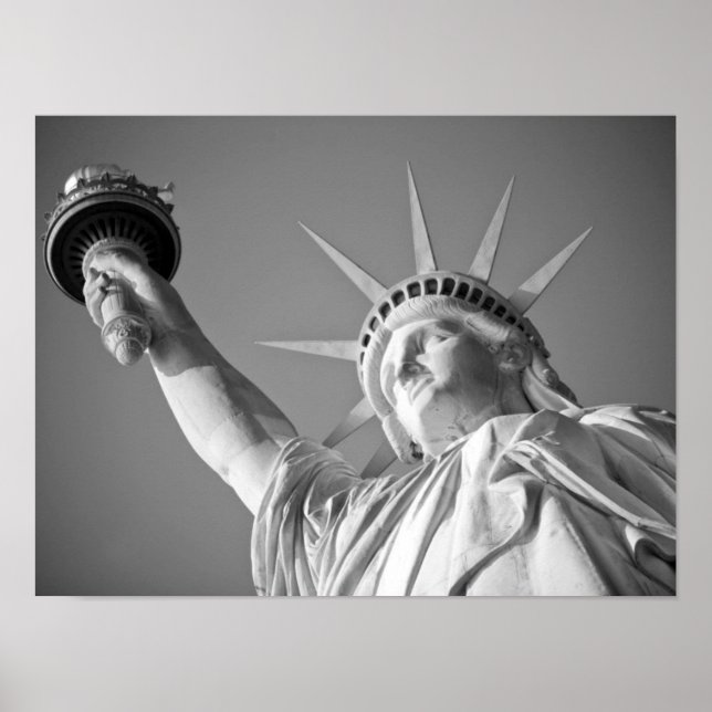 Svartvit Frihetsgudinnan New York Poster (Framsidan)