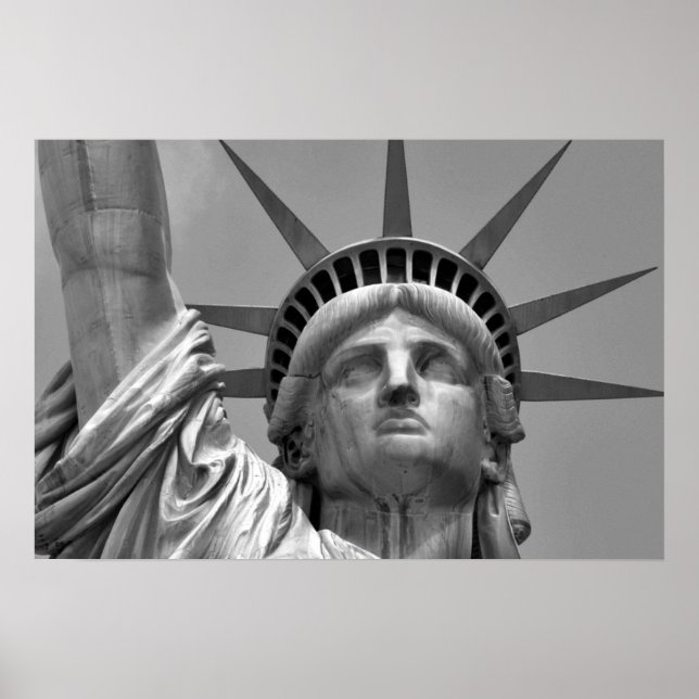 Svartvit Frihetsgudinnan New York Poster (Framsidan)