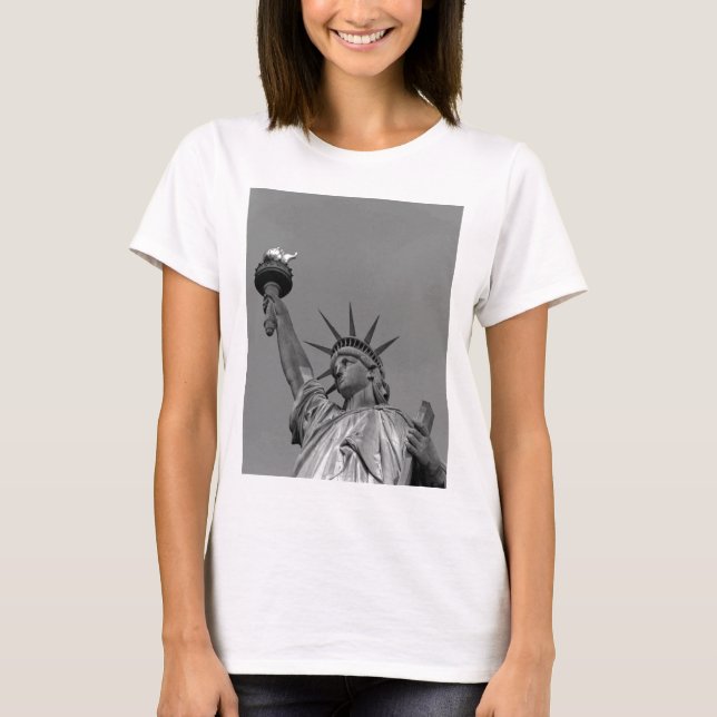 Svartvit Frihetsgudinnan New York T-shirt (Framsida)