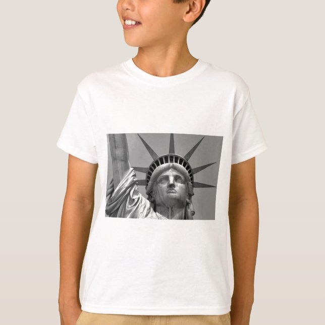 Svartvit Frihetsgudinnan New York Tee Shirt (Framsida)