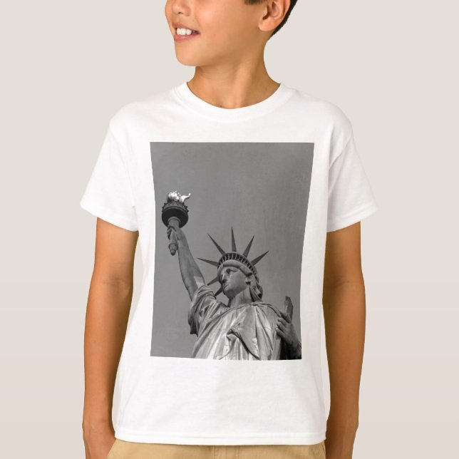 Svartvit Frihetsgudinnan New York Tee Shirt (Framsida)