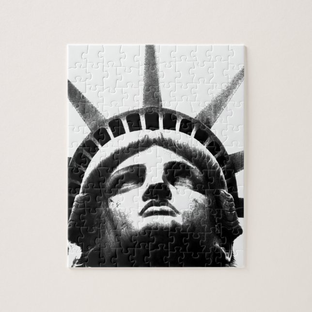 Svartvit Frihetsgudinnan Pussel (Vertikal)