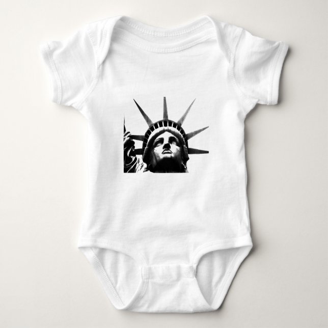 Svartvit Frihetsgudinnan T Shirt (Framsida)