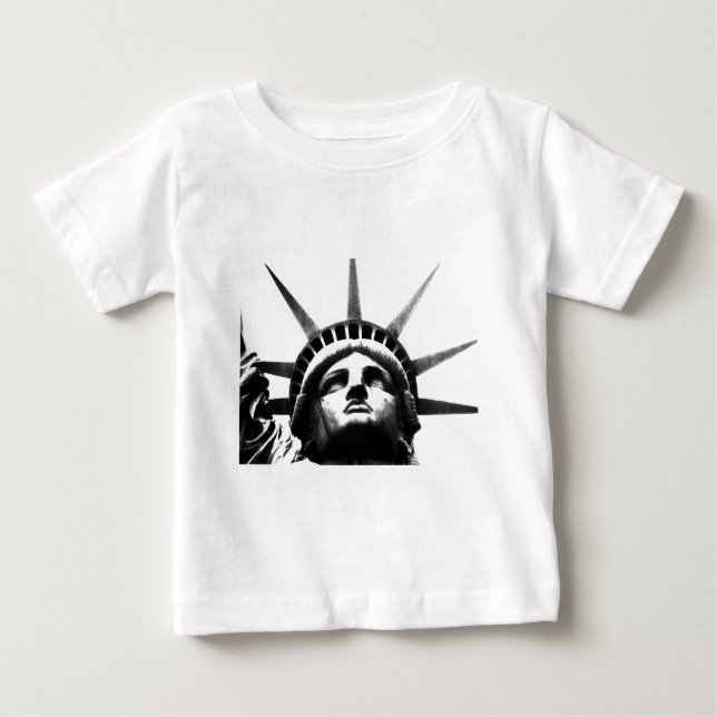 Svartvit Frihetsgudinnan Tee Shirt (Framsida)