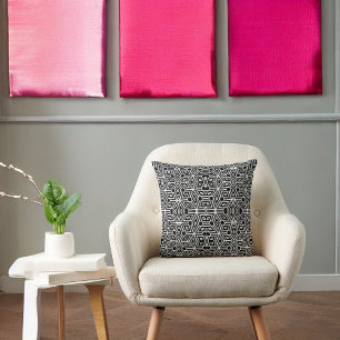 Svartvit Funky kubism Neo Geo Abstrakt Kudde