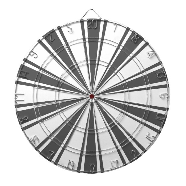 Svartvit funky sol rand darttavla (Framsidan)