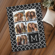 Svartvit fyrkant 5 Photo Collage Monogram