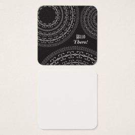 Svartvit fyrkantsanteckning för skrivmeddelanden / fyrkantigt visitkort