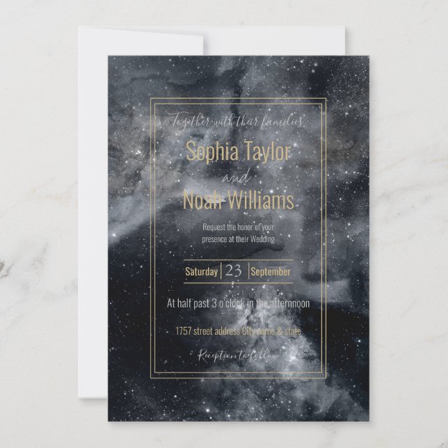 Svartvit Galaxy Nebula-målning (Framsida)