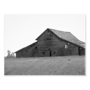 (SVARTVIT) GAMMAL LADUGÅRD, FOTOTRYCK