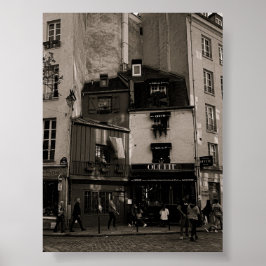 svartvit gatufotografering i Paris Poster