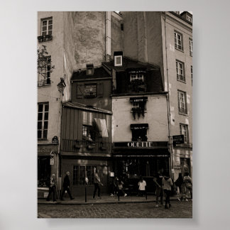 svartvit gatufotografering i Paris Poster