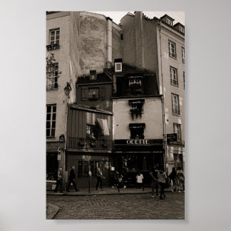 svartvit gatufotografering i Paris Poster