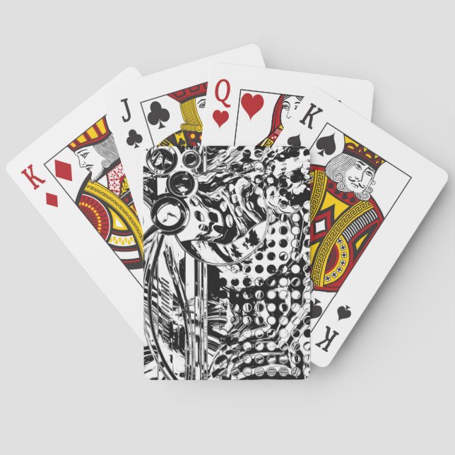 Svartvit geometrisk artikel 20 casinokort (Baksidan)