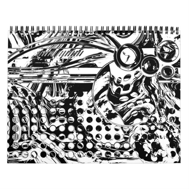 Svartvit geometrisk artikel 20 kalender (Omslag)