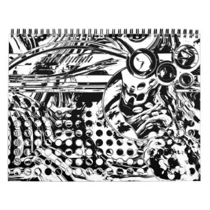 Svartvit geometrisk artikel 20 kalender