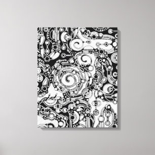 Svartvit geometrisk artikel 3 canvastryck