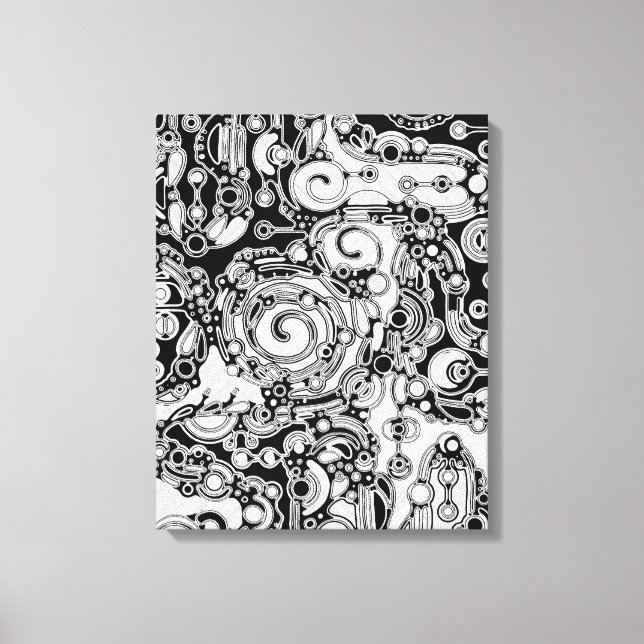 Svartvit geometrisk artikel 3 canvastryck (Framsida)