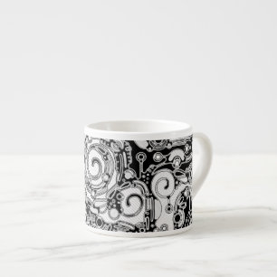Svartvit geometrisk artikel 3 espressomugg