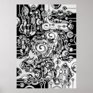 Svartvit geometrisk artikel 3 poster