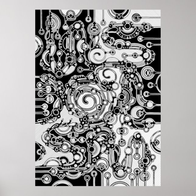 Svartvit geometrisk artikel 3 poster (Framsidan)