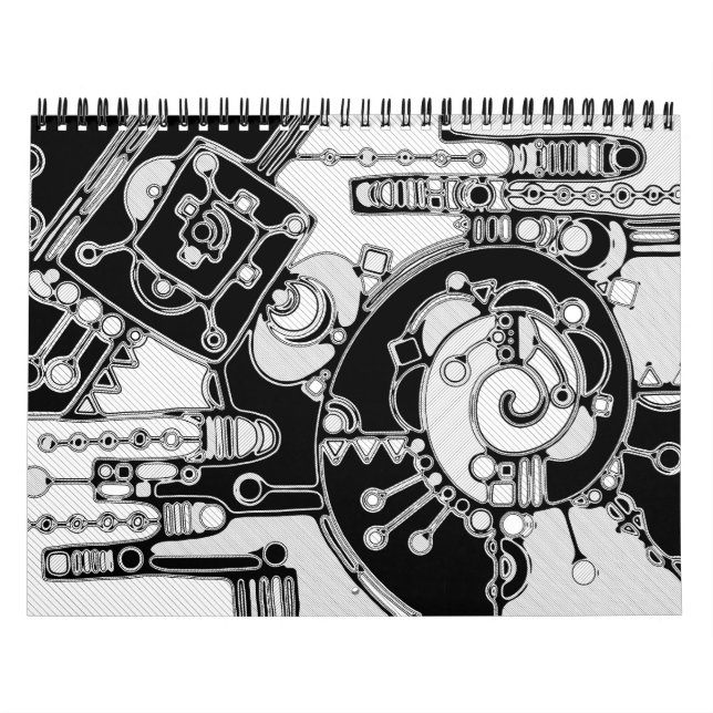 Svartvit geometrisk artikel 4 kalender (Omslag)