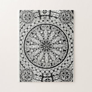 Svartvit geometrisk design pussel