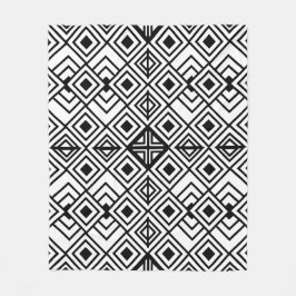 Svartvit geometrisk diameter Mönster Fleecefilt