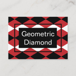 Svartvit geometrisk diameter på röd bakgrund visitkort