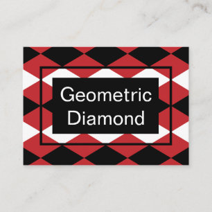 Svartvit geometrisk diameter på röd bakgrund visitkort