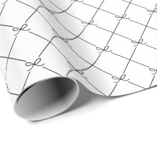 Svartvit geometrisk enkel Bow Mönster Presentpapper