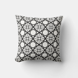 Svartvit geometrisk grafik kudde