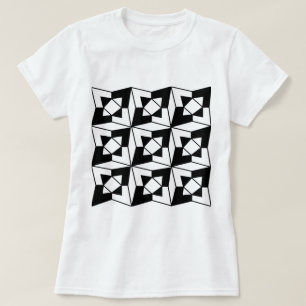 Svartvit geometrisk grafik t shirt