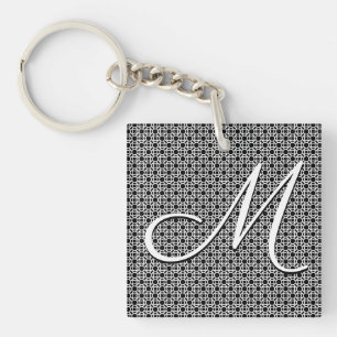 Svartvit geometrisk inledande monogram
