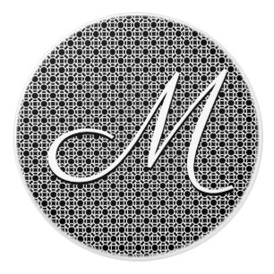 Svartvit geometrisk inledande monogram knopp