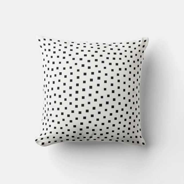 Svartvit geometrisk kvadrat kudde (Framsida)