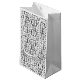 Svartvit Geometrisk kvadrat Mönster Gift Bag