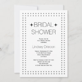 Svartvit geometrisk möhippa gräns bröllop inbjudningar