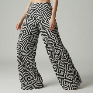 Svartvit geometrisk Mönster i Op Art Stil Tyg