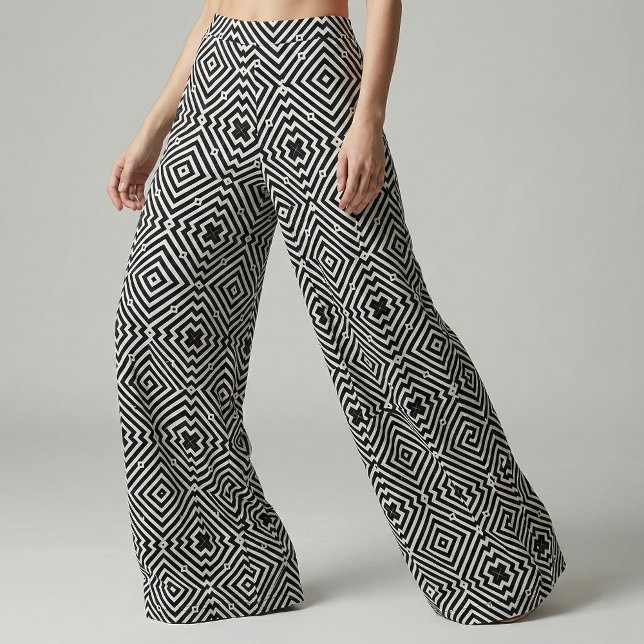 Svartvit geometrisk Mönster i Op Art Stil Tyg (Skapare uppladdad)