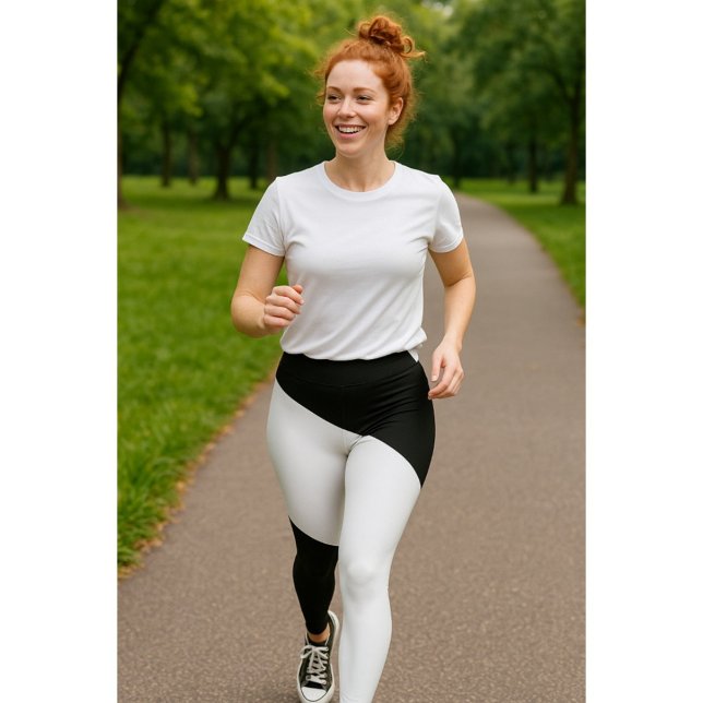 Svartvit geometrisk Mönster Leggings (Skapare uppladdad)