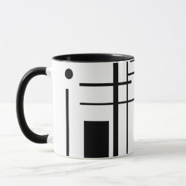 Svartvit geometrisk Shapekaffemugg Mugg