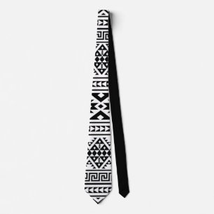 Svartvit geometrisk stambok Mönster Aztec Boho Slips