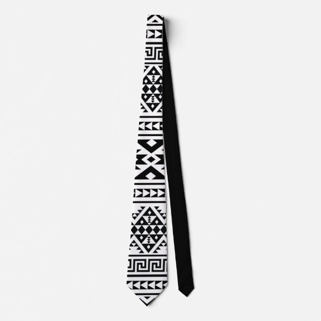 Svartvit geometrisk stambok Mönster Aztec Boho Slips (Framsida)
