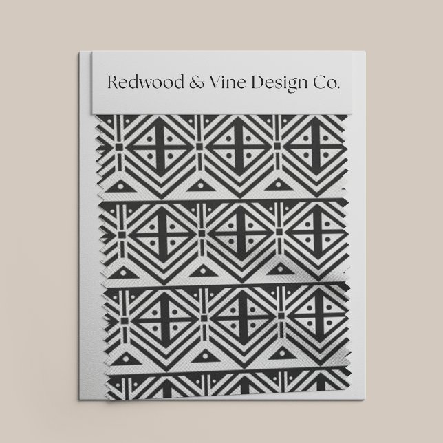 Svartvit geometrisk stammen Mönster Tyg (Skapare uppladdad)