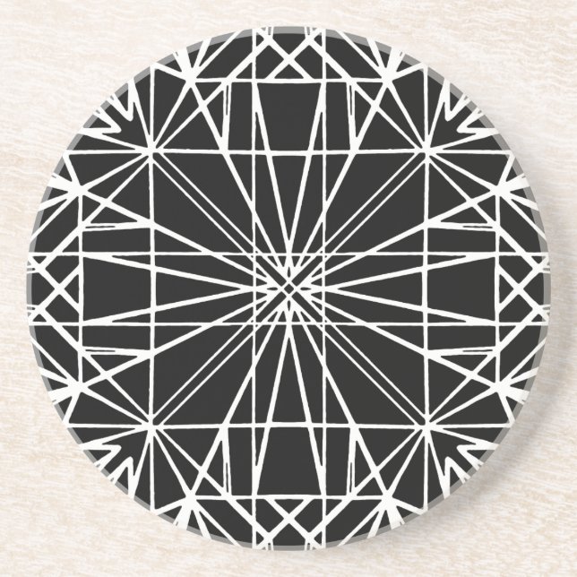 Svartvit geometrisk symmetri underlägg (Framsidan)