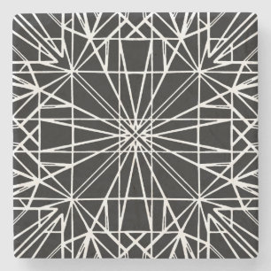 Svartvit geometrisk symmetri underlägg sten