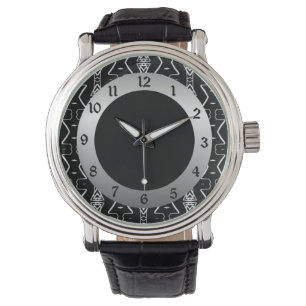 Svartvit geometrisk triangel Wrist Watch 2 Armbandsur