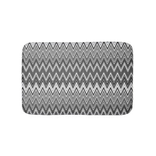 Svartvit geometrisk zigzag mönster badrumsmatta